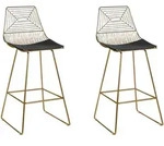 Beliani Barstuhl, Gold, Metall, 1-Sitzer, 50x110x49 cm, Arbeitszimmer, B&uuml;rost&uuml;hle,