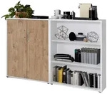Mid.you Aktenschrank, Wei&szlig;, Eiche, Holzwerkstoff, 4 F&auml;cher, 168.8x113.6x33...