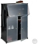 Relaxdays Schuhschrank, Schwarz, Metall, Kunststoff, 61.5x94x31.5 cm, Garderobe,