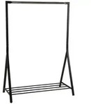 Garderobenst&auml;nder, Schwarz, Metall, 117x165x59 cm, Schuhablage, standfeste...