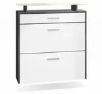 Vladon Schuhschrank, Wei&szlig;, Holzwerkstoff, 89x96x23 cm, Garderobe,...