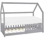 Ml-Design Kinderbett, Hellgrau, Holz, Kiefer, Rechteckig, 80x160 cm, Kinder- &