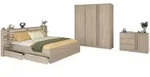 Schlafzimmer, Braun, Holzwerkstoff, 80x200x120 cm, Kinder- & Jugendzimmer,