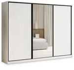 Masseno Schwebet&uuml;renschrank, Wei&szlig;, Schwarz, Holzwerkstoff, 9 F&auml;cher, 4...