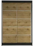 Mirjan24 Schwebet&uuml;renschrank, Schwarz, Eiche Artisan, Holzwerkstoff, 5 F&auml;cher,