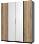 Masseno Dreht&uuml;renschrank, Schwarz, Holzwerkstoff, 11 F&auml;cher, Rechteckig,