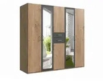 luma-home Dreht&uuml;renschrank, Eiche, Graphit, Holzwerkstoff, Nachbildung, 4...