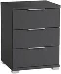 Boxxx Nachtschrank, Graphit, Kunststoff, 3 Schublade(n) Schubladen, 46x61x42 cm,