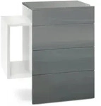 Vladon Nachttisch, Grau, Holzwerkstoff, 60x63x36 cm, Schlafzimmer, Nachttische
