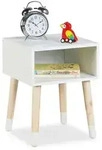 Relaxdays Nachttisch, Wei&szlig;, Holzwerkstoff, Holz, 30x40x30 cm, Kinder- &