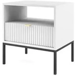 Masseno Nachttisch, Wei&szlig;, Holzwerkstoff, 1 Schubladen, 54x56x39 cm,...