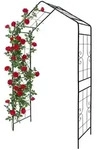 Relaxdays Rosenbogen, Schwarz, Metall, 143x240x43 cm, Gartenzubeh&ouml;r, Gartendeko