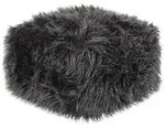 Beliani Pouf, Schwarz, Kunststoff, Quadratisch, 50x30x50 cm, Wohnzimmer, Hocker,