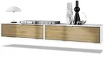 Vladon Lowboard, Eiche, Holzwerkstoff, 100x29x37 cm, Wohnzimmer, Wohnw&auml;nde,
