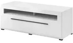 Masseno Lowboard, Wei&szlig;, Holzwerkstoff, 2 Schubladen, 140x52x50 cm, Wohnzimmer,