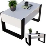 CraftPAK Couchtisch, Wei&szlig;, Schwarz, Holzwerkstoff, Rechteckig,Rechteckig,...