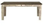 Massivmoebel24 Esstisch, Wei&szlig;, Holz, Echtholz,Mangoholz, 4-Sitzer, 2 Schubladen,