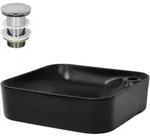 Ml-Design Waschbecken, Schwarz, Keramik, 43x12x43 cm, Badezimmer, Waschbecken &