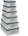 5five Simply Smart Aufbewahrungsboxen, Silber, Papier, 33.5x16x48 cm, Freizeit,