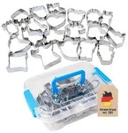 Intirilife Keksausstecher-Set, Silber, Metall, 15x6.6x19.5 cm, rostfrei, Backen,