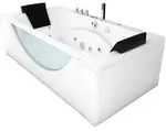 AcquaVapore by Sandra Jentho Whirlpool, Wei&szlig;, Glas, Kunststoff, Metall, Rechteckig,