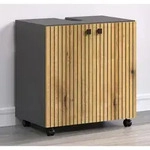 Trendteam Waschbeckenunterschrank, Eiche, Grau, Holzwerkstoff, 60x64x42 cm,