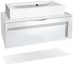 Vladon Waschbeckenunterschrank, Sand, Holzwerkstoff, 96x36x51 cm, Badezimmer,