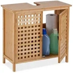 Relaxdays Waschbeckenunterschrank, Hellbraun, Holz, Holzwerkstoff, 66x61x30 cm,