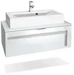 Vladon Waschbeckenunterschrank, Sand, Holzwerkstoff, 96x36x51 cm, Badezimmer,