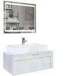 Vladon Waschbeckenunterschrank, Creme, Holzwerkstoff, 96x36x51 cm, Badezimmer,