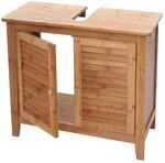 MCW Waschbeckenunterschrank, Braun, Holz, Bambus, 67x60x30 cm, Badezimmer,