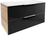 Mid.you Waschtischkombi B.brillant, Anthrazit, Eiche, Metall, 2-teilig, 2