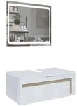 Vladon Waschbeckenunterschrank, Eiche San Remo, Holzwerkstoff, 96x36x51 cm,