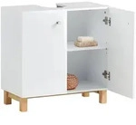 SoBuy Waschbeckenunterschrank, Wei&szlig;, Holzwerkstoff, 60x60x30 cm, Badezimmer,