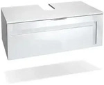 Vladon Waschbeckenunterschrank, Wei&szlig; Hochglanz, Holzwerkstoff, 96x36x51 cm,