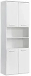 Mokebo Bad, Wei&szlig;, Holzwerkstoff, 2 F&auml;cher, 65x180x34 cm, Badezimmer,