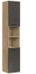 Mokebo Bad, Anthrazit, Holzwerkstoff, 2 F&auml;cher, 33x180x34 cm, Badezimmer,
