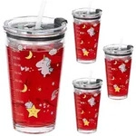 Relaxdays Kindertrinkglas, Transparent, Glas, Kunststoff, Essen & Trinken, Gl&auml;ser,