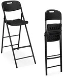 Relaxdays Barhocker, Schwarz, Metall, 44.5x118x82 cm, Esszimmer, Barm&ouml;bel, Barhocker