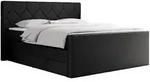 MKS Boxspringbett, Schwarz, Textil, 2-Sitzer, H3, Rechteckig, 140x200 cm,