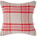 Homescapes Kissenh&uuml;lle, Rot, Textil, Kariert, Quadratisch, 45x45 cm,...