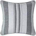 Homescapes Kissenh&uuml;lle, Grau, Textil, Gestreift, Quadratisch, 60x60 cm,...