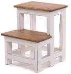 Design Delights Trittleiter, Wei&szlig;, Holz, 37x46x37 cm, Wohnzimmer, Hocker
