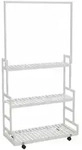 MCW Pflanzenregal, Wei&szlig;, Holz, 93x175x38 cm, Wohnzimmer, Wohnzimmertische,