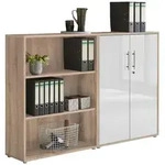 Mid.you Aktenschrank Office Edition - SW Set 1 niedrig, Sonoma Eiche, Wei&szlig;