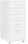vidaXL Aktenschrank, Wei&szlig;, Metall, 5 Schubladen, 41x69x28 cm, Arbeitszimmer,