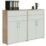 Mid.you Aktenschrank Office Edition - SW Set 17, Wei&szlig;, Eiche, Holzwerkstoff, 2