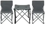 casa.pro Gartenm&ouml;bel-Set, Grau, Textil, Metall, 3-teilig, 2-Sitzer,...
