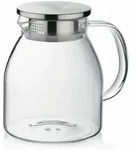 Kela Krug Luna, Transparent, Glas, 1,2 L, 17 cm, Kaffee & Tee, Kannen, Karaffen