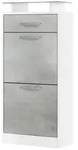 Vladon Schuhschrank, Hellgrau, Holzwerkstoff, 46x104x23 cm, Garderobe,